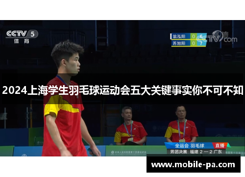 2024上海学生羽毛球运动会五大关键事实你不可不知